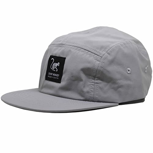 Surf Monkey Verstellbare Kappe mit Strapback, wasserdicht, klassische Jockey-Kappe für Herren/Damen, 5-Panel-Cap, grau, One size