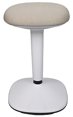 Viasit Younit ergonomischer Hocker, Stehhocker Stehsitz Arbeitshocker, Stehsitzhilfe, Sitzhocker für Homeoffice und Büro - Höhenverstellbar (beige-braun, Gestell telegrau)