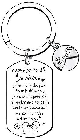 QTZXZX Cadeau Saint Valentin Pour Homme Femme Porte Clef Amoureux Idee Cadeau Couple Original Cadeau St Valentin Homme Cadeau Saint Valentin Femme Porte Clef Couple Cadeaux Saint Valentin Porte Clef