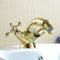 Bidet Armaturen Gold Bidet Wasserhahn Badezimmer Doppelgriff Einloch Badezimmer Gold Mischbatterien Heißer und Kalter Wasserhahn