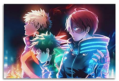 My Hero Academia Anime Role Todoroki Shoto And Bakugou Katsuki Leinwand Kunst Poster Und Wandkunst Bilddruck Moderne Familienzimmer Dekor 12x18inch(30x45cm)