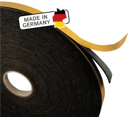 The Felt Store Filzband selbstklebend 10 mm breit, 1,5 mm dick, 5 m lang, schwarz, vielseitiger Filzstreifen - Ideal als Dichtungsband für Fenster und Türen