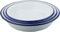 Lucaro Juego de 3 platos redondos esmaltados de 16 cm, 20 cm, 22 cm, diseño vintage blanco, aptos para horno y estufa, aptos para lavavajillas, bandeja, lata