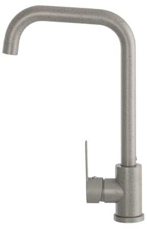 Faizee Möbel STEEL Große Küchenarmatur Wasserhahn stehend Küche Spüle Armatur 360° Drehbar (Grau)
