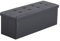 LEADZM Sitzbank mit Stauraum, Sitztruhe, Polsterbank Sitzhocker, Aufbewahrungsbox, Fußablage, Sitzbank faltbar, 110 x 38 x 38 cm, für Schlafzimmer, Wohnzimmer, Büro, etc. (PVC Leder, Schwarz 110cm)