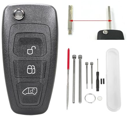 3 tasti Flip chiave auto Shell con perno in acciaio Removal Tools per Ford Transit Custom Connect Van (B)