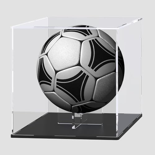 UoYeet Football Vitrine mit Ballhalter, klare Display-Box für Fußball, Soccer und Volleybälle in Originalgröße, Präsentation von Sport-Memorabilien