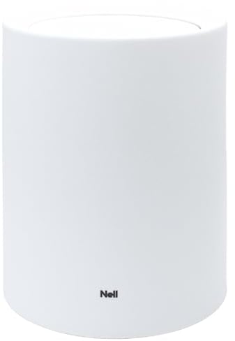 Nell 8L Mülleimer Bad Weiß Matt mit Schwingdeckel – Perfekt als eleganter Kosmetikeimer, Ideal auch als WC Mülleimer, Langlebiger Kunststoff, Stilvoll und praktisch (Weiß, 8L mit Deckel)
