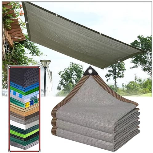 SSFMSF Toldo Vela de Sombra Red de Protección Solar, Transpirable Resistente 90% Protección Rayos UV para Piscina Terraza Balcon Patio Exteriores Jardín con Ojales. (Gris ｜ 5 * 11m)