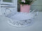 Deko Tablett Holz Metall Shabby Weiß Vintage rund 23x20xH8,5cm