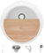 PRIMAGRAN Lavandino Rotondo Bianco 53x53cm, Lavello da Cucina a 1 vasca + Sifone Classico + Rubinetto 32x20cm + Tagliere, Lavabo da Cucina Incasso al mobile 50cm - Pise Max