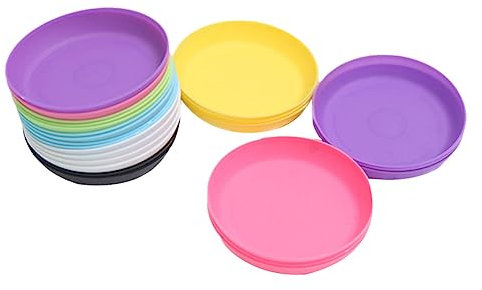 Gogogmee Lot de 25 Assiettes Rondes en Plastique pour Pots De Fleurs Soucoupes D'égouttage pour Plantes 11,5 Cm Couleur Aléatoire pour Et L'extérieur