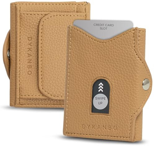DYKANBO Portefeuille Homme Cuir - Porte Carte Bancaire Anti Piratage RFID - Trifold (Camel)