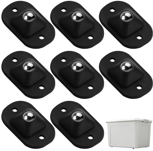 360 Grad Kugelrollen,8 Stück Kugelrollen für Möbel,Rollen Mini Selbstklebende,für Möbelrollen Kleine Selbstklebend,Klein Selbstklebendes Zum Ankleben,Bremse Drehbare,Flach Mini-Kugelrollen Schwarz
