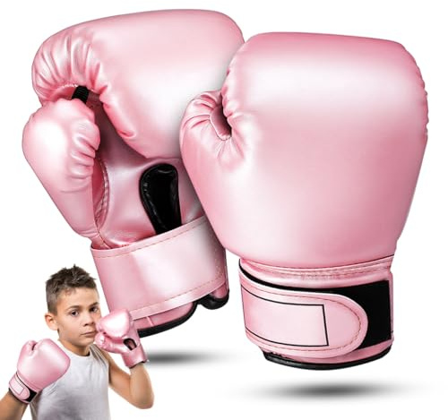 DECHOUS Boxhandschuhe Kinder Pink: Rosa Kickbox Handschuhe PU Mädchen Jungen Ages5-12 Training Boxsack Karate MMA Sparring Atmungsaktiv Handgelenkschutz