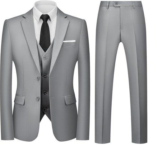 Autsel Trajes para Hombre Slim Fit de 3 Piezas Elegantes Negocio Boda | Vestido de Novia, Suits, Blazer, Chalecos, Pantalones, Formal, Tuxedo, Dress Set, Clothing, Outerwear