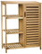 AD.CON Badezimmerschrank Bambus Badregal mit 3 Ablagen und 1 Schranktür 87x66x33cm Natural