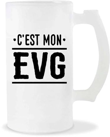Otshirt Verre à Bière C'est Mon EVG 2 | Chope de Bière Pinte | Idée Cadeau EVG Humour Original Enterrement de Vie de Garçon Mari Mariage Drôle Unique