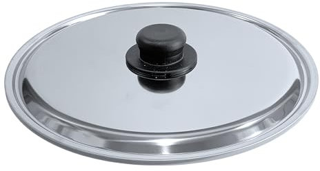 Sicignano | Coperchio in Acciaio Inox Linea Tomatto con Pomello in Polipropilene, per Pentole e Padelle, Made in Italy (Ø 30 cm)