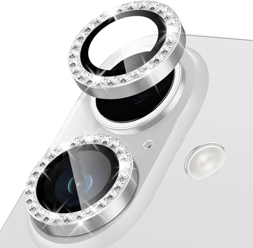 Happtkey Kameraschutz für iPhone 17, Diamant 9H Gehärtetes Glas Kamera Schutzfolie Kameraobjektivschutz, Funkelnder Kristallring aus Aluminiumlegierung, Glitzernder Objektivschutz Handyzubehör