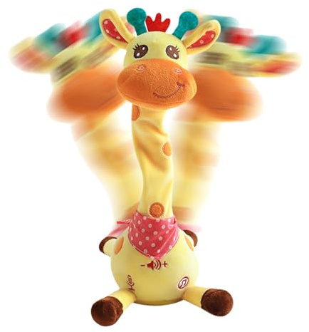 Zestivra Peluche de Jirafa Cantante - Jirafa parlante Cantante - Juguete sensorial Cantante y con decoración de Peluche de Jirafa Luminosa, parlante y repetitivo, Regalo para