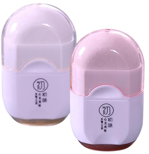 2pcs Rubber and Sharpener 2 in 1 Set, Portable Pebble Shaped Pencil Sharpener with Eraser, Mini Pencil Sharpeners for Kids Students Adults Home Office School Supplies (Random Colors)
