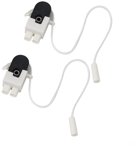 Zilimontt Lot de 2 interrupteurs de rechange pour lampe - Avec cordon et connecteur - En acier inoxydable et cuivre - Construction facile