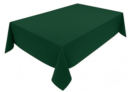 Hochwertige Tischdecke aus Minimate Gewebe. Modern, glatt, breiter Saum, bügelfrei, strapazierfähig, waschbar, trocknergeeignet. Küche und Wohnzimmer. Größe und Farbe wählbar. (Dunkelgrün, 120 x 160)