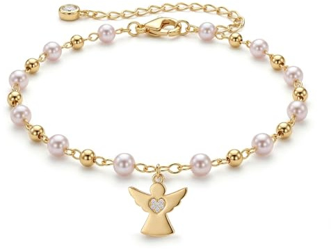 Fezodo Einschulungsgeschenke Mädchen, Schutzengel Geschenk Armband | Schutzengel Anhänger Armbänder Geschenk Einschulung Mädchen - Schulanfang geschenke für mädchen
