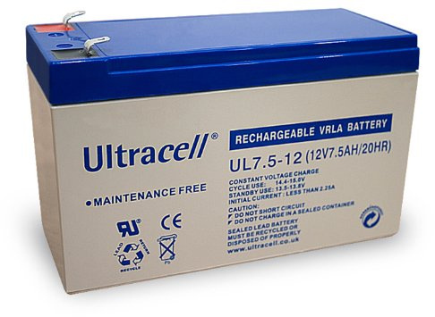 Wentronic Blei-Akku (Ultracell) 12 V, 7,5 Ah (Faston 187-4,8mm )