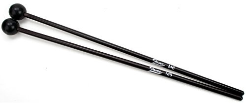 Fame F6H Konzert Percussion Schlägel, Xylophon Schlägel, 400mm Länge, Hart, Kunststoff Schlägelkopf, Holzstiel, Schwarz, Ideal für professionelle Musiker, 30 Tage Money-back Garantie