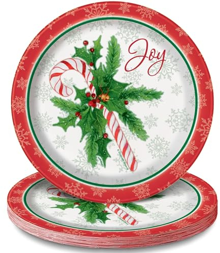 Unique 49814 Zuckerstangen-Weihnachtsparty-Teller, 18 cm