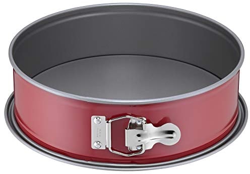Original Kaiser Classic Plus Springform 26 cm rund mit Flachboden, runde Backform, auslaufsicher, antihaftbeschichtet, rot