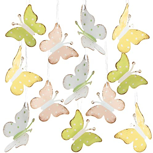 Logbuch-Verlag 12 Schmetterlinge Ostern Anhänger Osteranhänger Metall Deko zum Aufhängen Hochzeit Fest Sommerdeko 4,5 cm