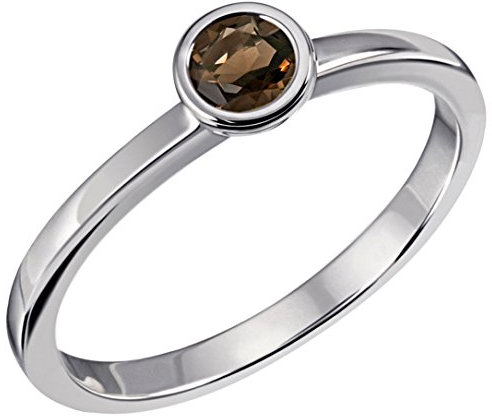 Goldmaid Damenring True colors 925 Sterlingsilber 1 Rauchquarz braun facettiert 4,0 mm