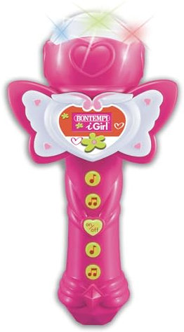 Bontempi StarMic Karaoke-Microfono con Effetti Luminosi per Esibizioni da Vera Star 95x175x57 mm, Colore Rosa Farfalla, 41 2071
