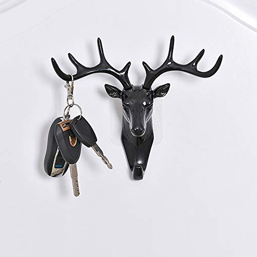 homeyuser Wall-Mounted Key Holder Key Storage Rack Keyring Set Key Hooks Holder Decorative Key Organizer Rack (Black)