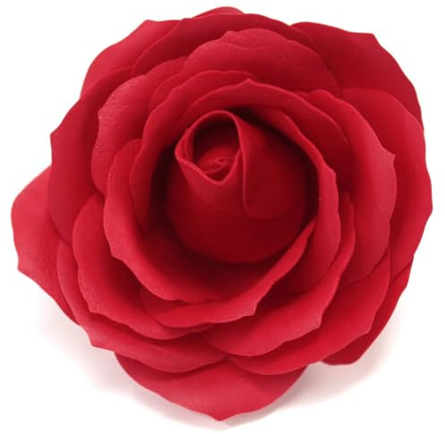 25 x Craft Soap Rose Flower heads 7 x 7.5cm ~ Drop in the bath and dissolve to soap (Red)