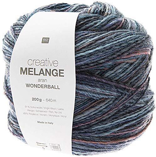 Rico Creative Melange Aran 007 Viola/Blu Verde acqua