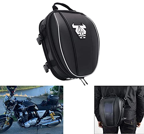 AnXin Borsa per coda di moto,Borsa da sella per moto,zaino impermeabile in microfibra,borsa per bagagli,multifunzionale,borsa da bici per lo sport, bianca