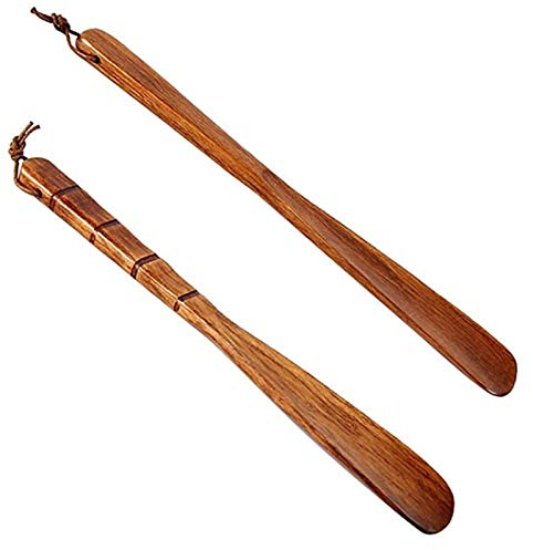 Oneroomone 2 pièces Corne de Chaussure en Bois, 32 cm / 12,6 pouces, Chausse-Pied en Bois, Corne de Chaussure à Long Manche, Corne de Chaussure en Bois Solide, pour Hommes Femmes