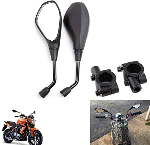 Espejo de motocicleta de 10 mm, espejo lateral universal de 7/8 para scooter, motocicleta, QUAD ATV, espejo retrovisor