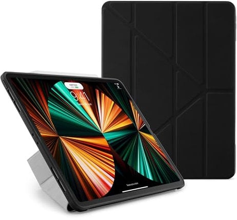 Pipetto Origami Case, Schutzhülle für iPad Pro 12,9 (2018/19/20/21), schwarz