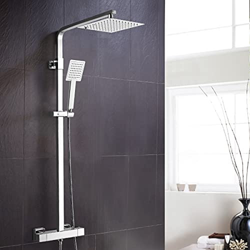 Fawley Square Thermostatic Exposed Twin Head Mixer Shower Set
