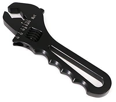 Dokili 3AN-16AN verstellbarer Schraubenschlüssel, leicht, schwarz, Aluminium, Werkzeug für Schlauchverschraubung