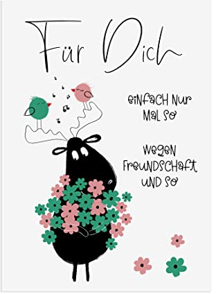 Nastami Postkarte Elch Geschenk Freundin Karte Freundschaft Geburtstagskarte (Für Dich Freundschaft)
