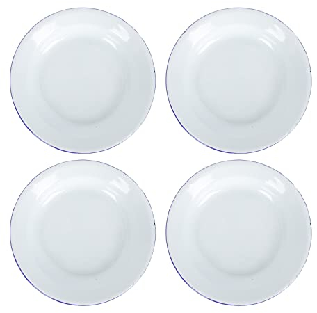 Zerodeko 4 Piezas Placa De Esmalte Plato para Servir Plato De Servir Fuentes De Cerámica para Servir Platos De Frutas Bandeja De Servir De Nueces Tazas De Esmalte Antiguo Porcelana