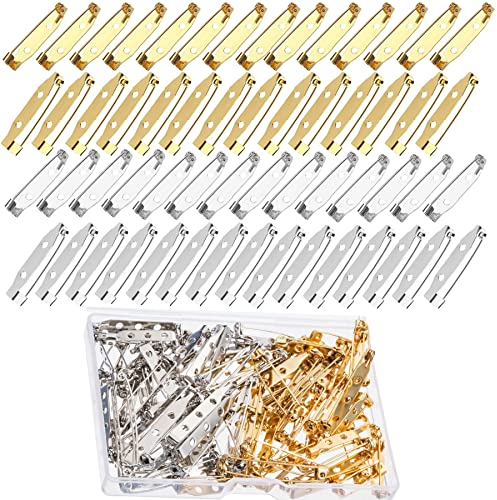 HUAZIZ 200 Stück Sicherheitsnadel Broschennadeln Pins für DIY Handwerk, Brosche Zurueck Sicherheitsverschluss Bar Stifte 25mm/30mm