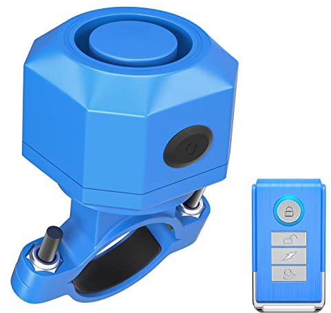 Fahrrad Alarmanlage Fahrradalarmanlagen mit Fernbedienung Drahtlose - USB-C Wasserdicht Motorrad Fahrrad Tracker Diebstahlschutz Anti-Diebstahl-Vibration Scooter Roller Alarmanlage Bike Alarm(blau)