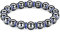 Magnetisches Armband für Männer und Frauen, Hämatit-Armband, 8/10 mm, verbessert den Schlaf, lindert Gelenkschmerzen, beseitigt statische Elektrizität (A-Klasse-Magnet + Blau, （8MM, 7,45 Zoll）)